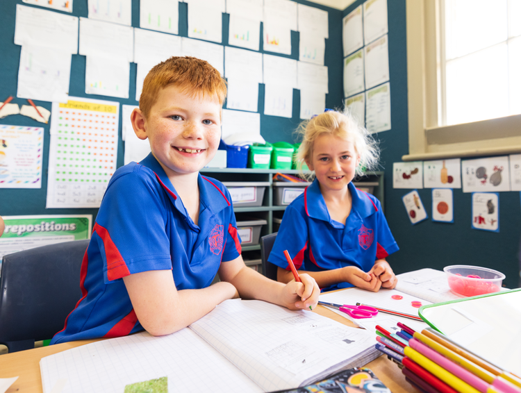 Students learning in class.