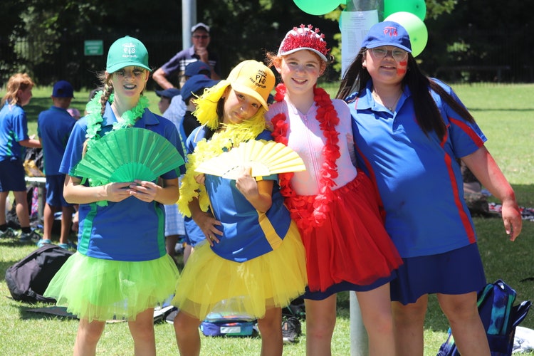 Students at the beginning of the year swimming carnival.