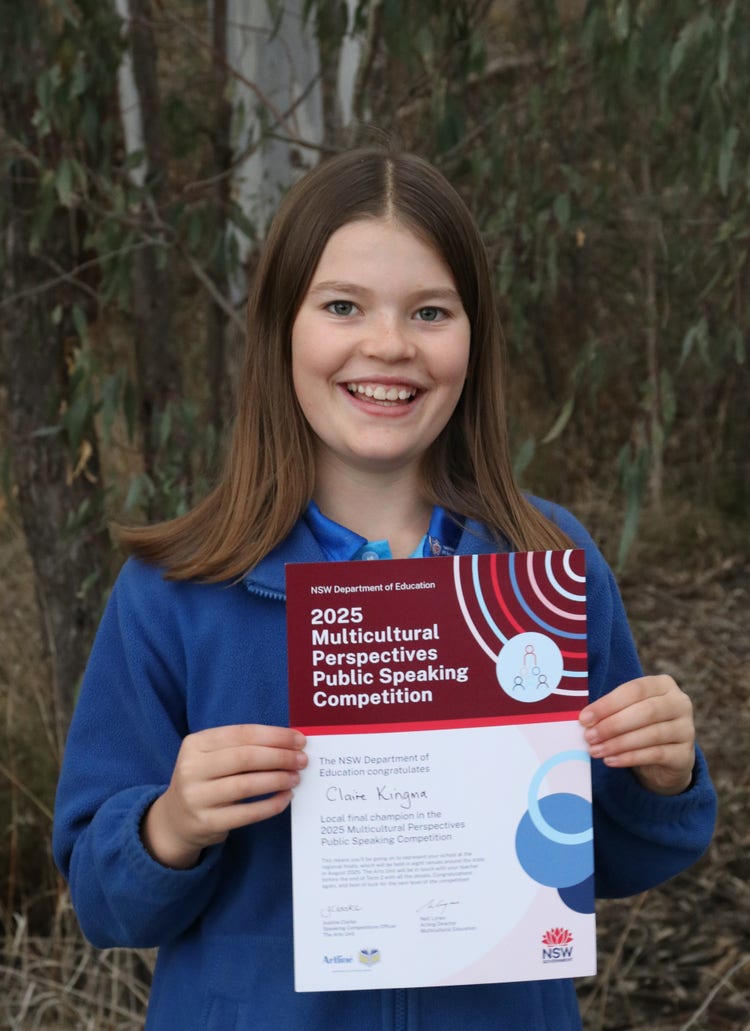 Student winning zone level public speaking competition heading to regional level.