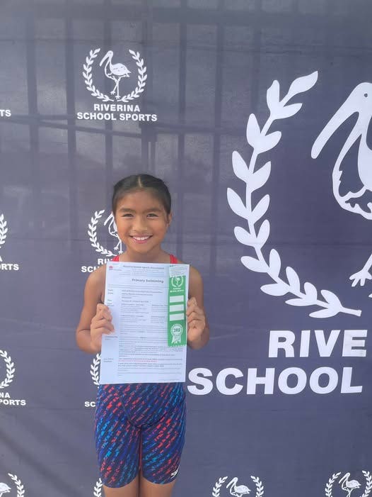 Student represents the school at Riverina level swimming progressing on to state.