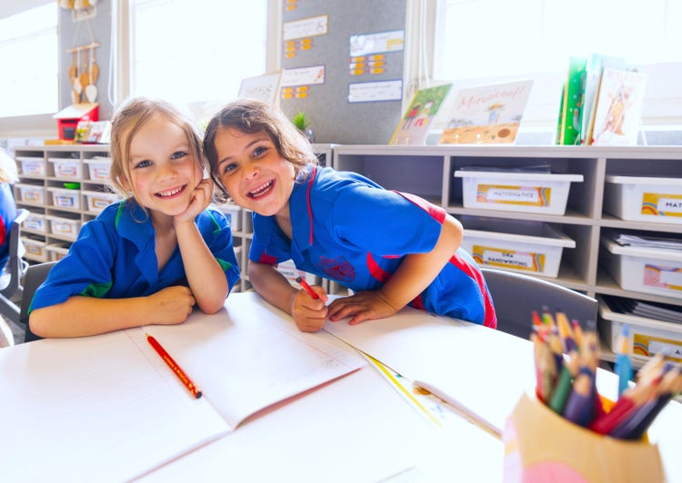 Kindergarten students enjoying their learning.