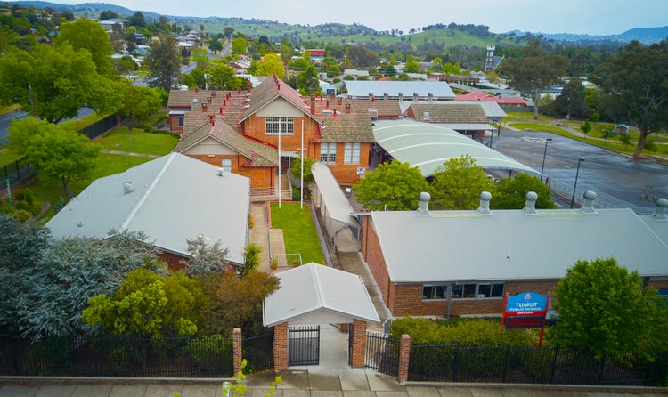 Aerial shot of Tumut Public School.