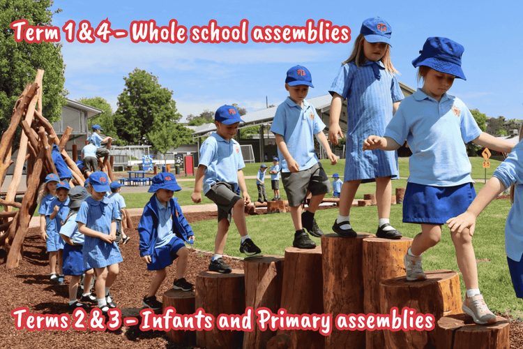 Students walking over the play equipment.